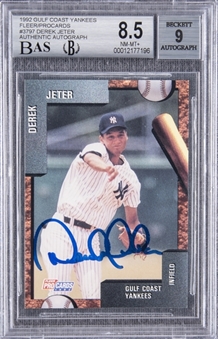 1992 Fleer Procards Gulf Coast Yankees #3797 Derek Jeter Signed Card – BGS NM-MT+ 8.5/BGS 9